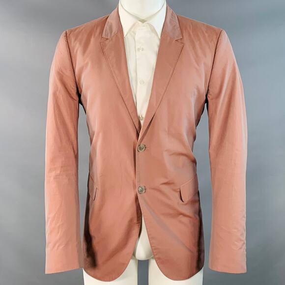 CALVIN KLEIN COLLECTION Size 41 Mauve Iridescent Cotton Sport Coat - Picture 1 of 5